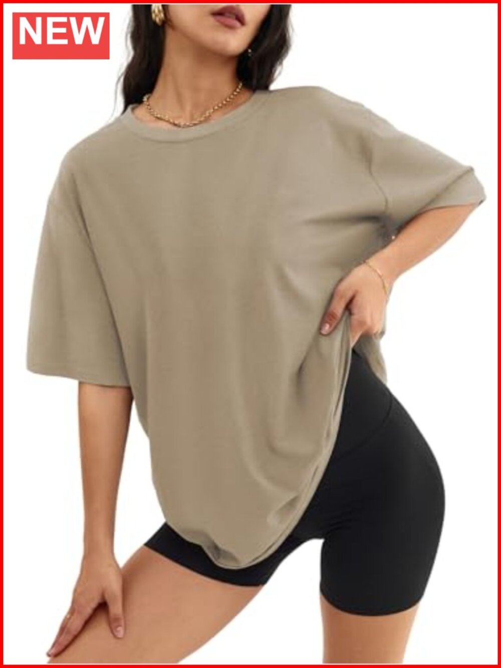 Oversized Workout T-Shirt Short Sleeve Crew Neck Loose Fit Tee
